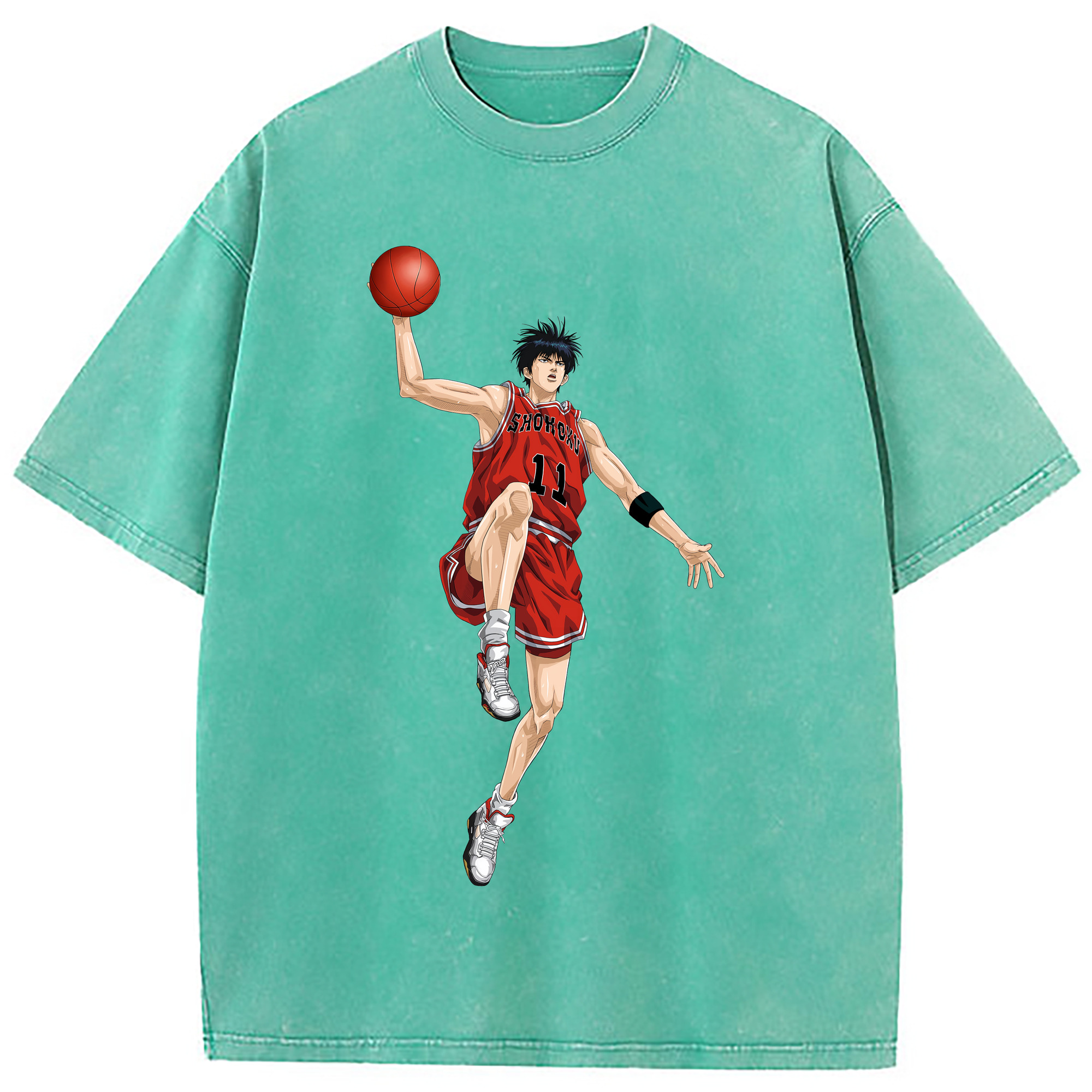 （画像用） SLAM DUNK／スラムダンク 綿100% ヴィンテージ風 半袖Tシャツ（フロントプリント）